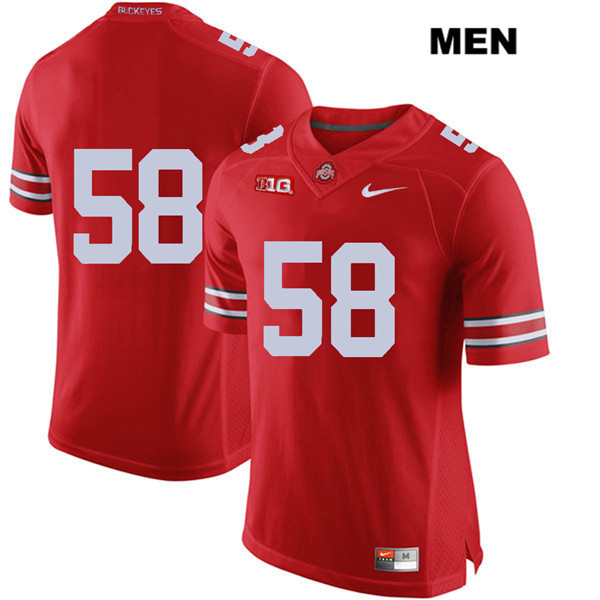Ohio State Buckeyes Men's Joshua Alabi #58 Red Authentic Nike No Name College NCAA Stitched Football Jersey BA19I83EI